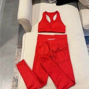 Diosafit Women's Red Leggings Set